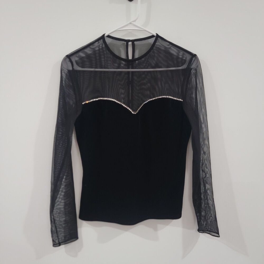 Patra Womens Top Size 8 Velvet Rhinestones Whimsigoth Witchy Coquette‎